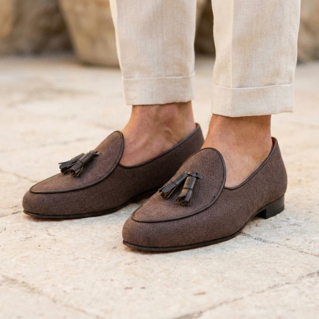 Slipper Belge - Lin Marron
