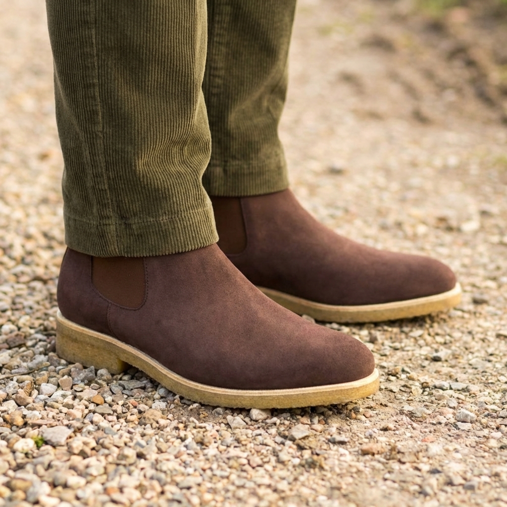 Botte Chelsea - Daim Crêpe Marron