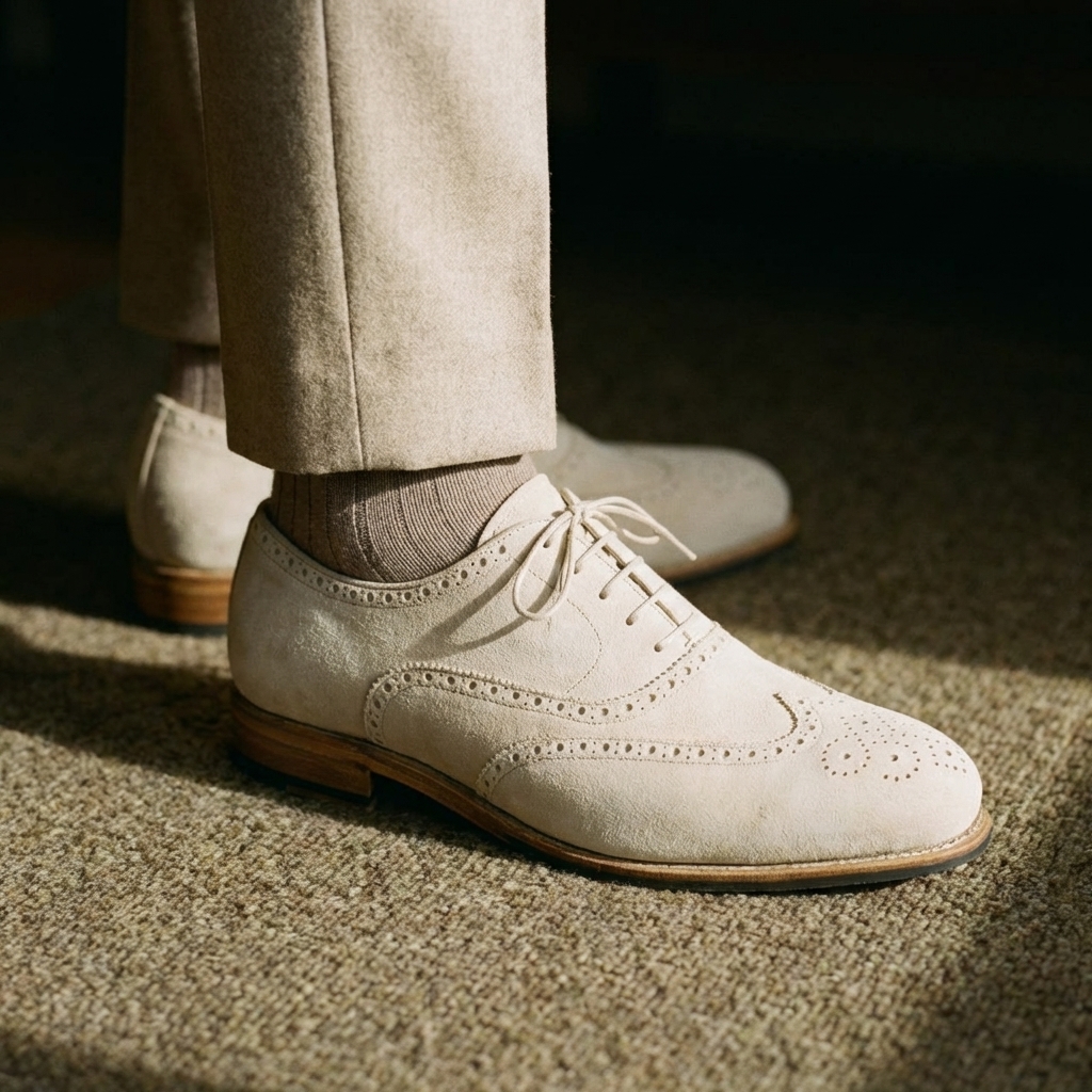 Full Brogue - Daim Ivoire