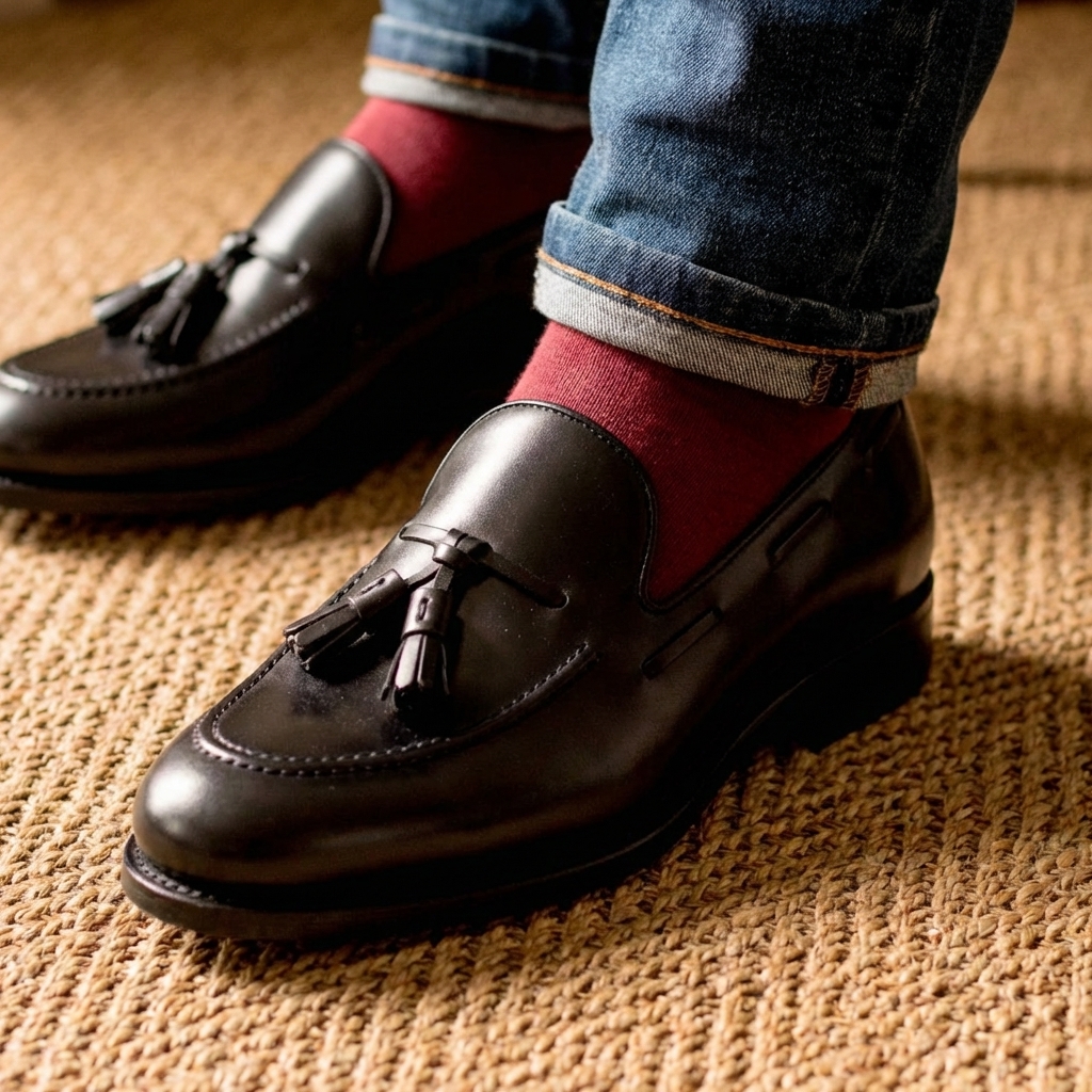 Mocassin à Glands - Veau Noir