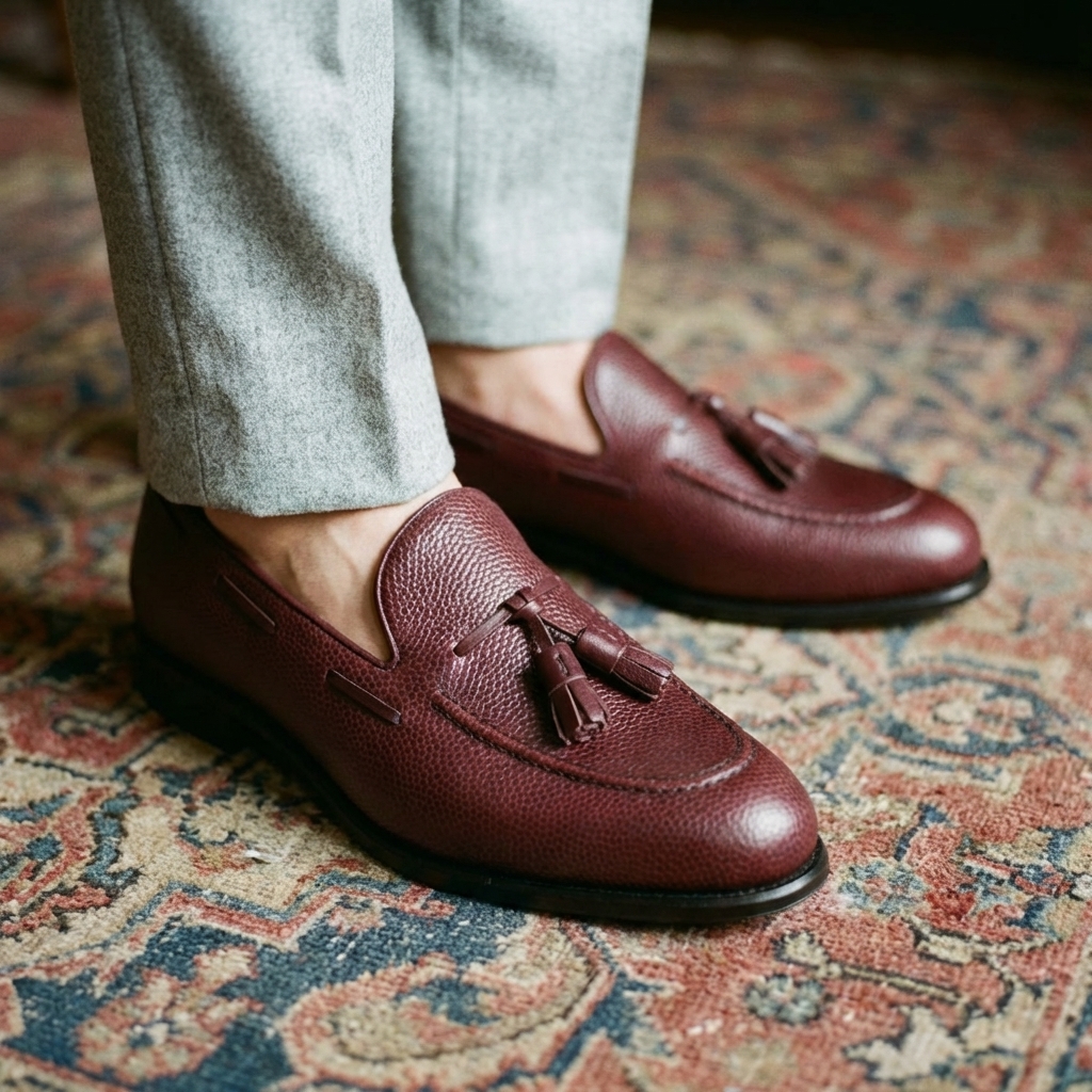 Mocassin - Cuir Grainé Bordeaux