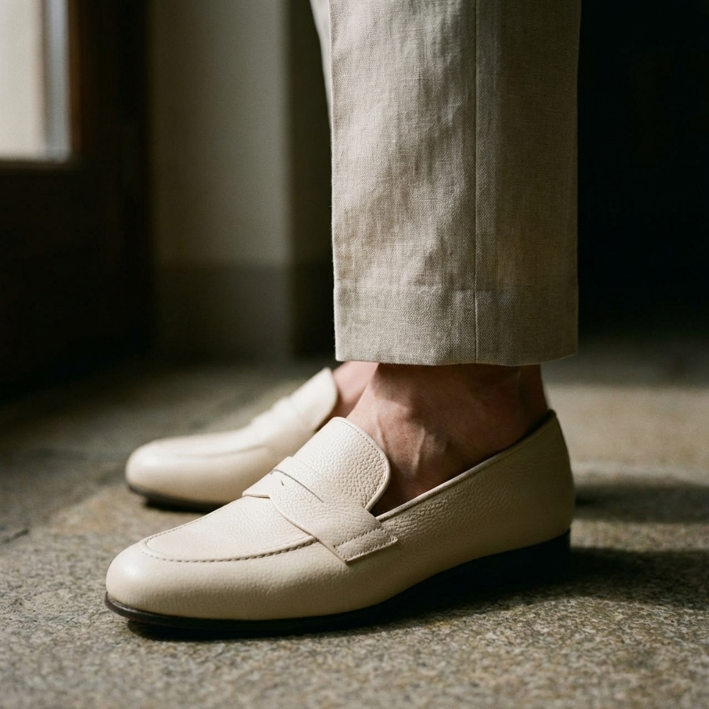 Mocassin - Cuir grainé naturel